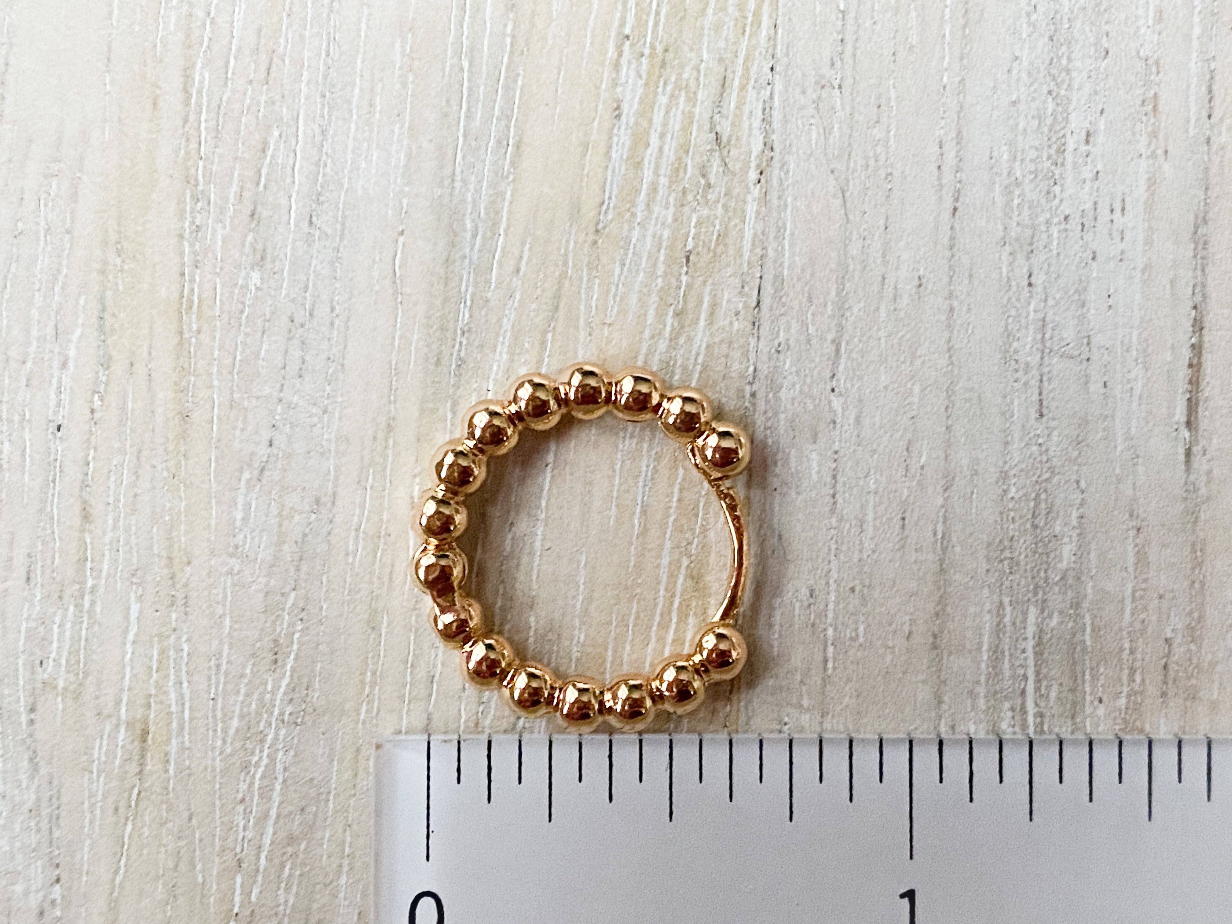 Beaded Gold Hoops