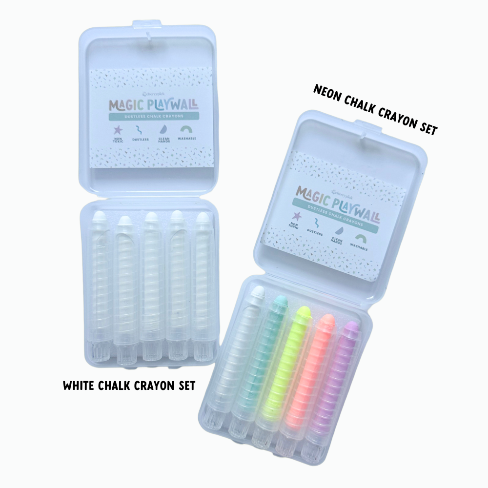 dustless chalk crayons + magnetic holder for magic play wall